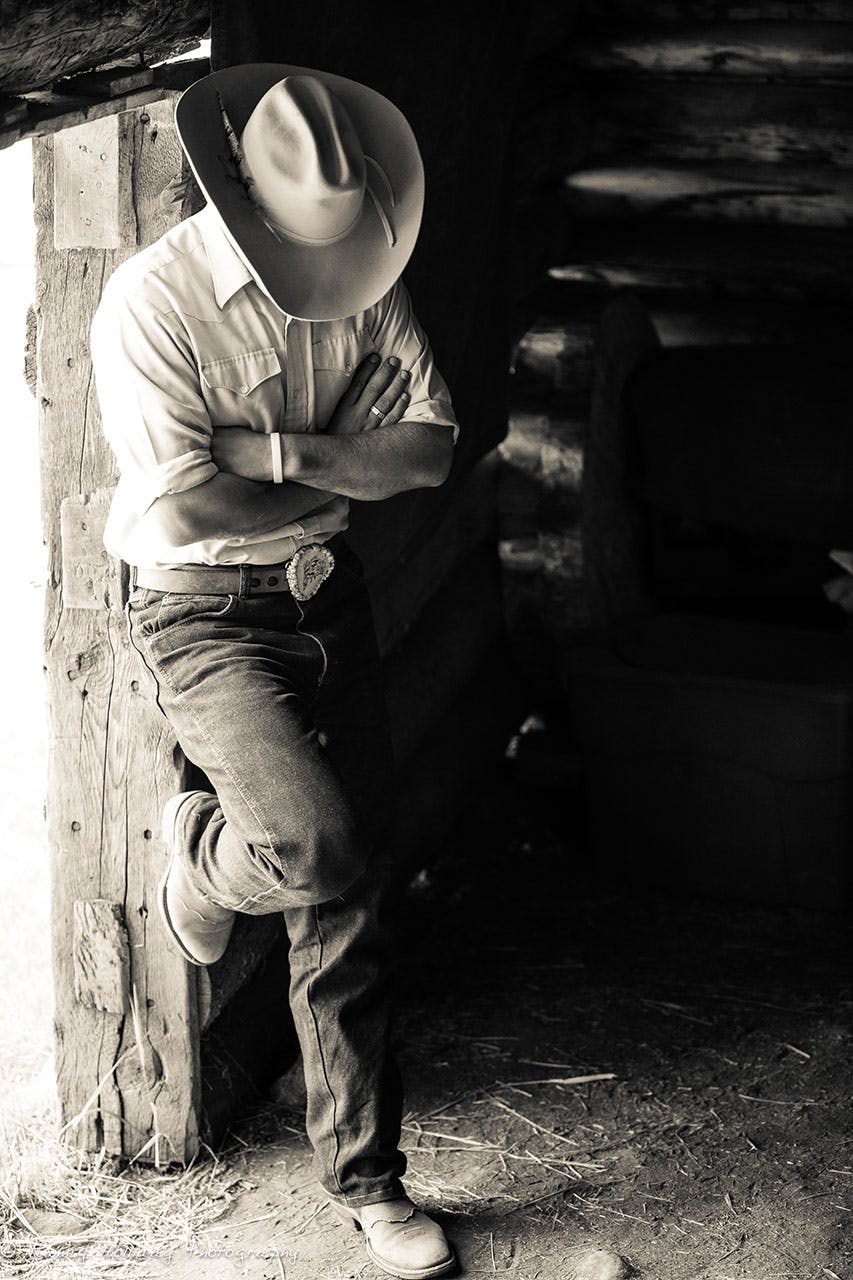 Wrangler in the barn Absaroka Cowboy