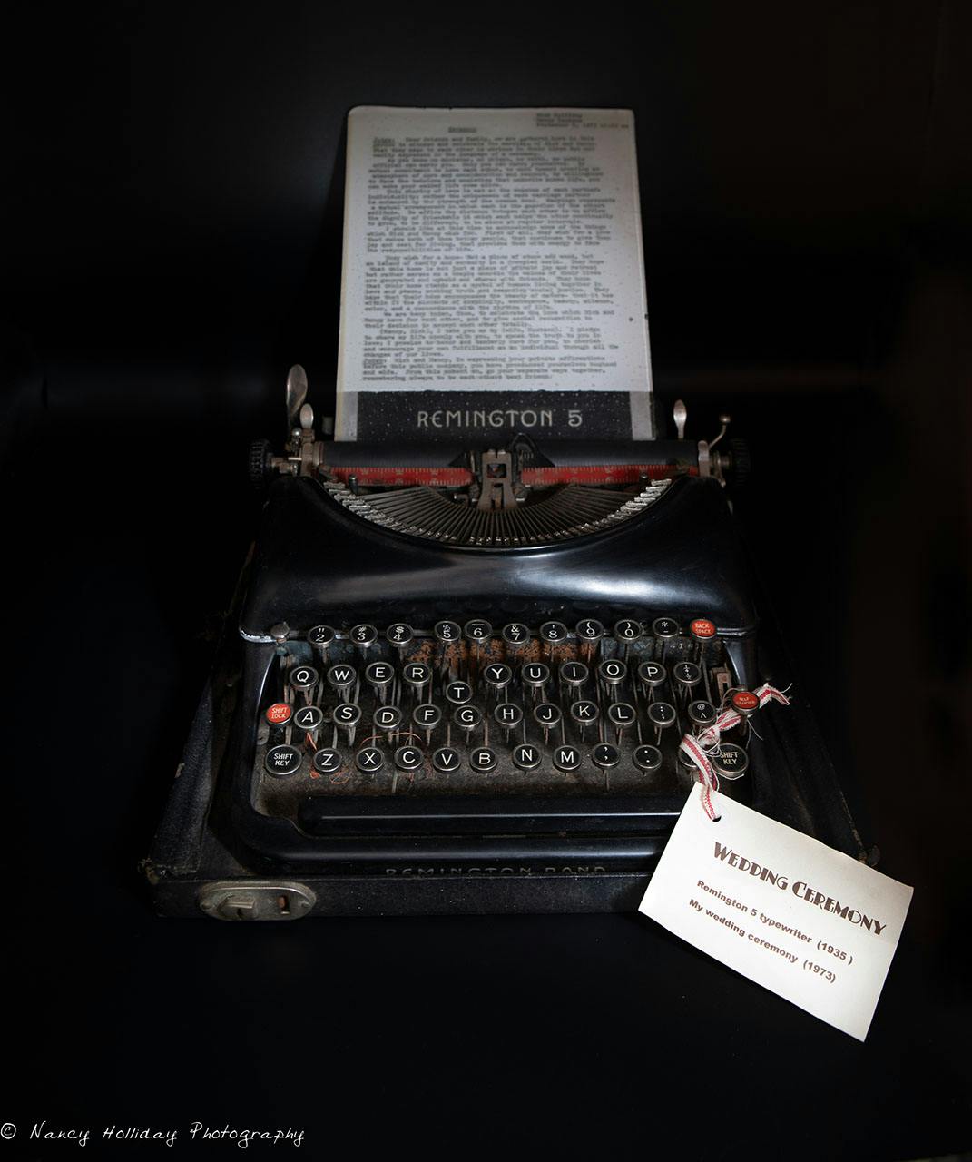My 1973 Wedding Ceremony Typed Glass on 1935 typewriter