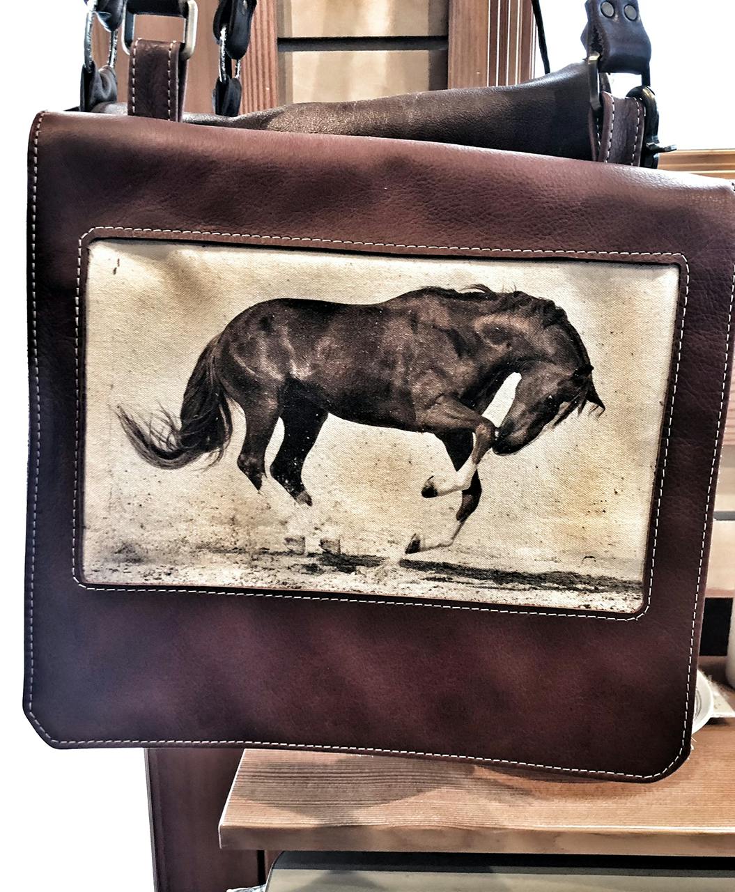 Image on Canvas Leather Purse