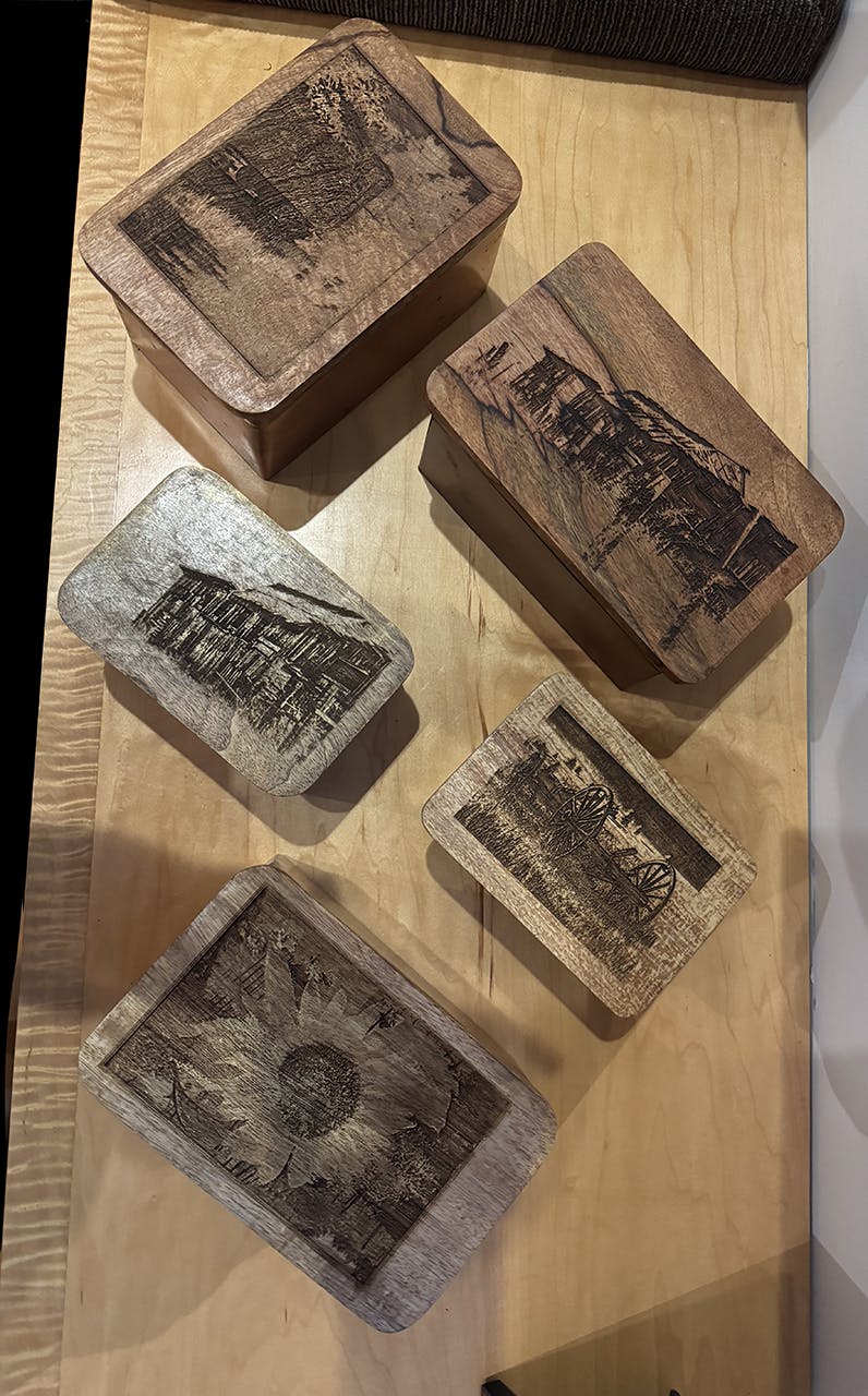 Images Lasered into Wood