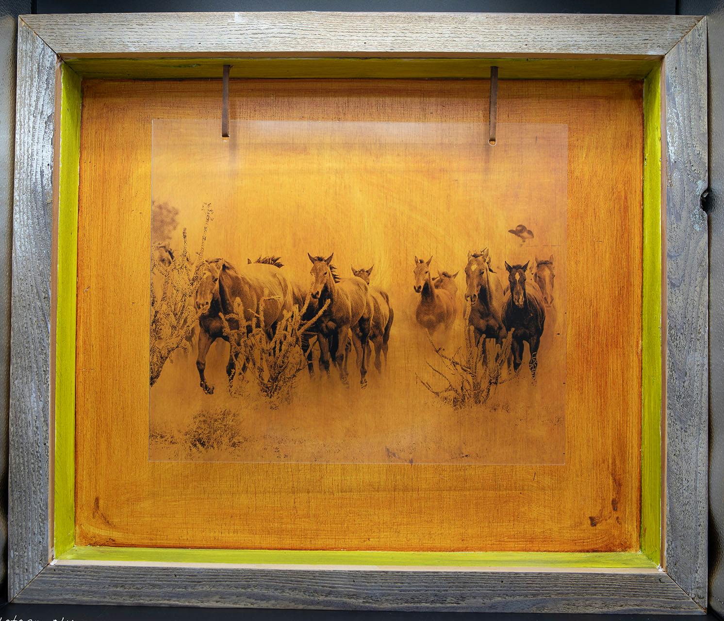 Horses and Cowboy print on Plexi